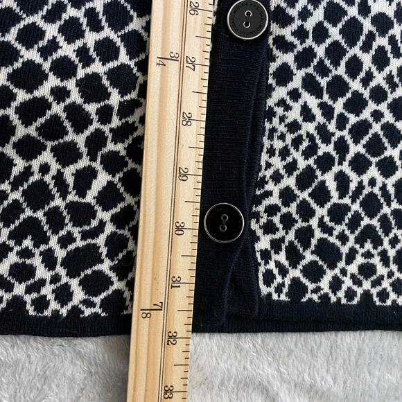 Isaac Mizrahi Cardigan Sweater Women Plus 2X‎ Black White Mosaic Print Old Money - Picture 9 of 9